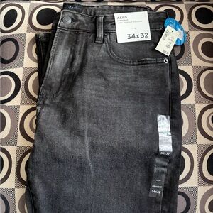 Aeropostale Men's Dark Gray Straight Jeans